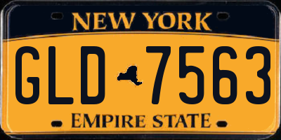 NY license plate GLD7563