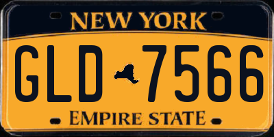 NY license plate GLD7566