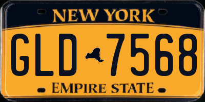 NY license plate GLD7568