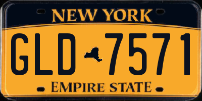 NY license plate GLD7571