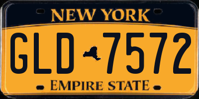 NY license plate GLD7572