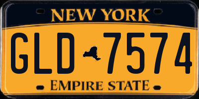 NY license plate GLD7574