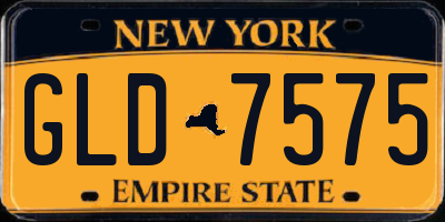 NY license plate GLD7575