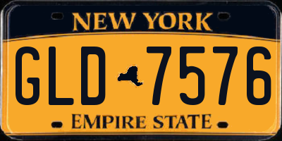 NY license plate GLD7576
