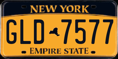 NY license plate GLD7577