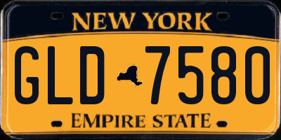 NY license plate GLD7580