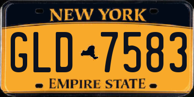 NY license plate GLD7583
