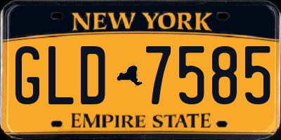 NY license plate GLD7585
