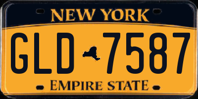 NY license plate GLD7587