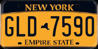 NY license plate GLD7590
