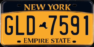 NY license plate GLD7591