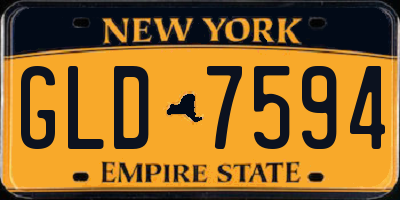 NY license plate GLD7594