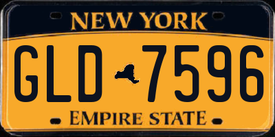 NY license plate GLD7596