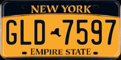 NY license plate GLD7597