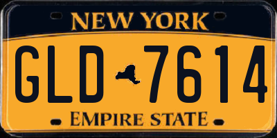 NY license plate GLD7614