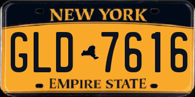 NY license plate GLD7616