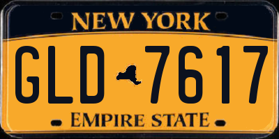 NY license plate GLD7617