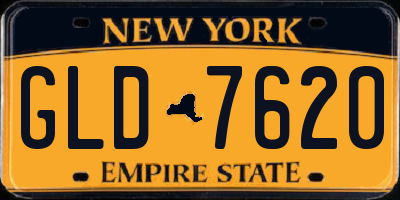 NY license plate GLD7620