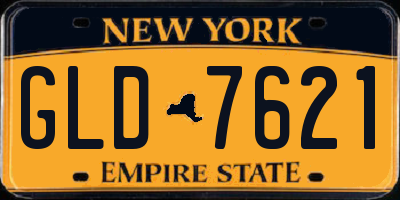 NY license plate GLD7621