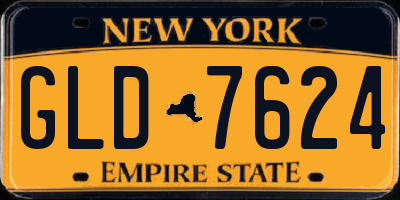 NY license plate GLD7624
