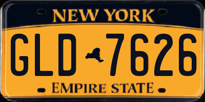 NY license plate GLD7626