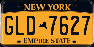 NY license plate GLD7627
