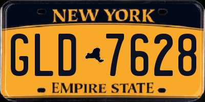 NY license plate GLD7628