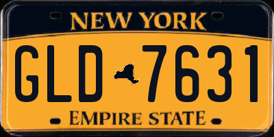 NY license plate GLD7631