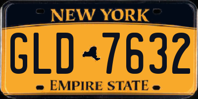 NY license plate GLD7632