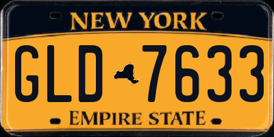NY license plate GLD7633