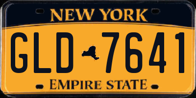 NY license plate GLD7641