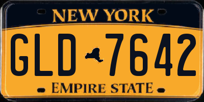 NY license plate GLD7642