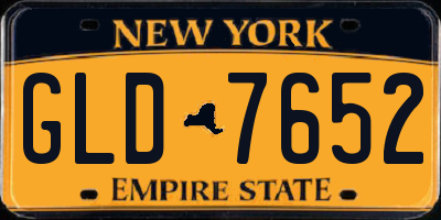 NY license plate GLD7652