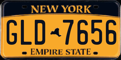 NY license plate GLD7656