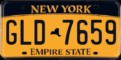 NY license plate GLD7659