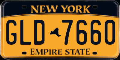NY license plate GLD7660