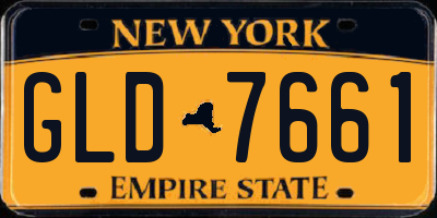 NY license plate GLD7661