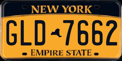 NY license plate GLD7662
