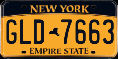 NY license plate GLD7663