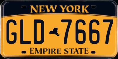 NY license plate GLD7667