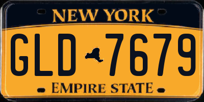 NY license plate GLD7679