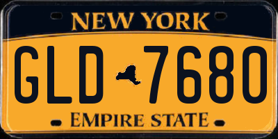 NY license plate GLD7680
