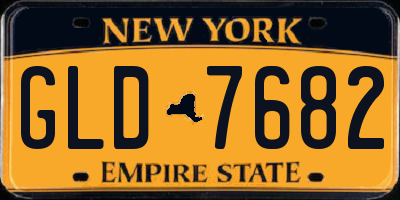 NY license plate GLD7682
