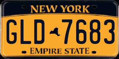 NY license plate GLD7683