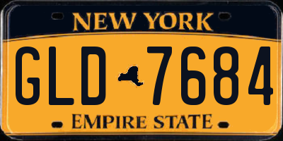 NY license plate GLD7684
