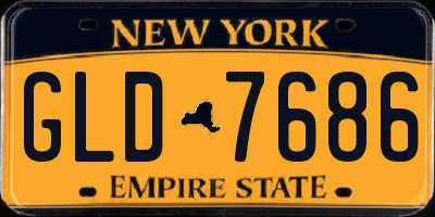 NY license plate GLD7686