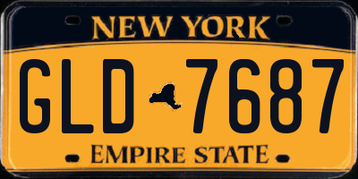 NY license plate GLD7687
