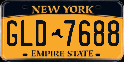 NY license plate GLD7688