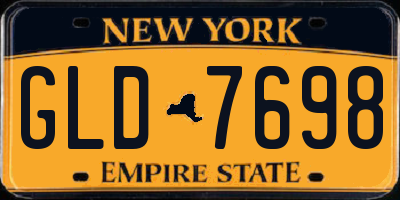 NY license plate GLD7698