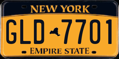 NY license plate GLD7701